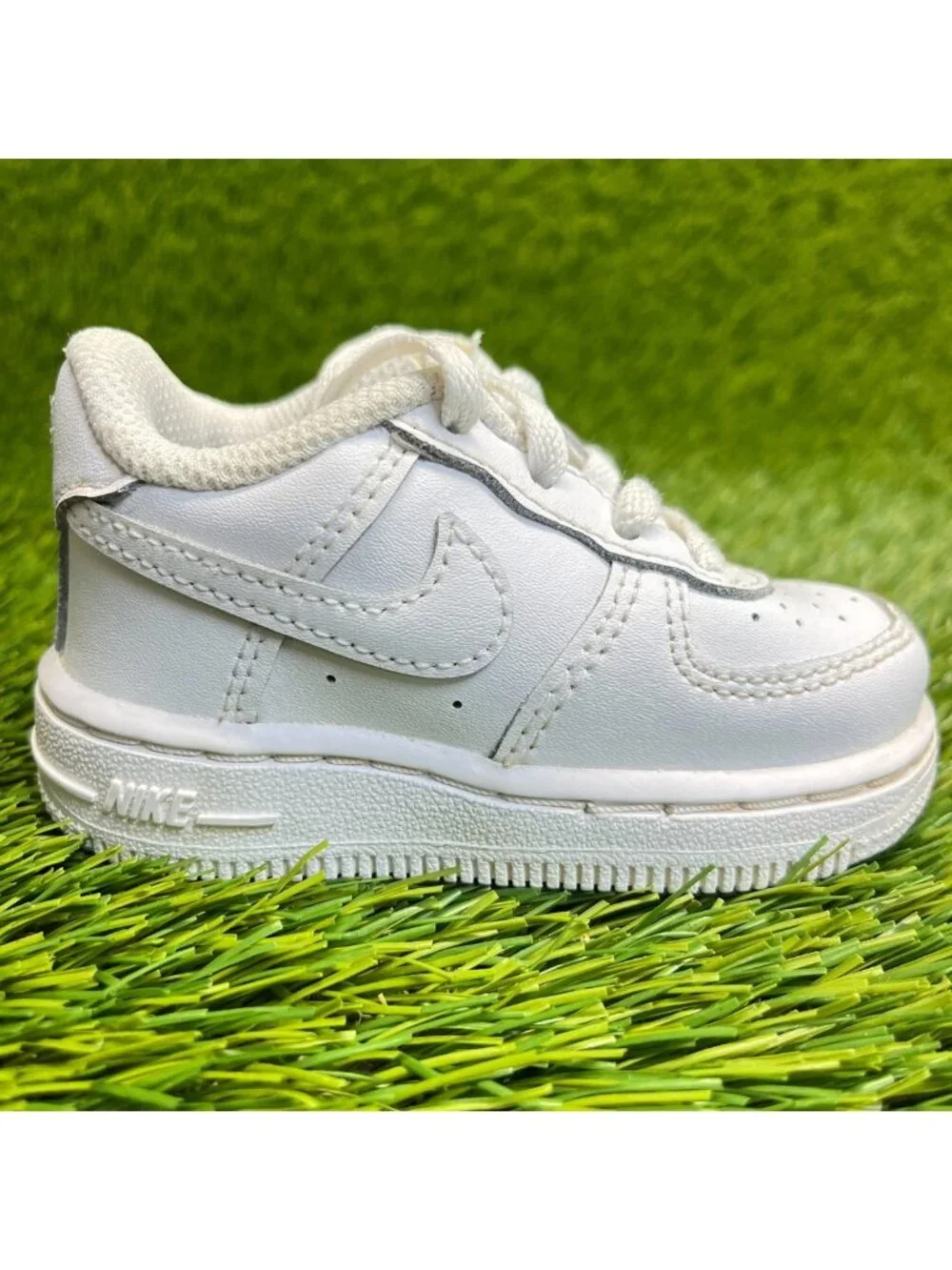 Nike Air Force 1 Low Toddler Size 4C White Athletic Leather Shoes Sneakers